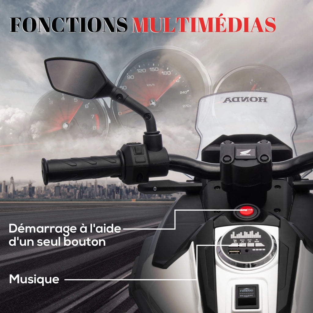 Moto elettrica per bambini Honda ¨C Xylo ¨C 3-6 anni con musica e luci bianca