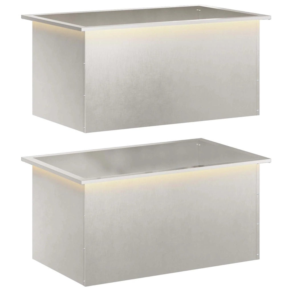 Fioriera da giardino con LED 2 pz Argento 50 x 80 x 48 cm 8008219