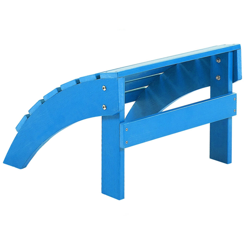 Poggiapiedi da giardino in plastica blu in legno resistente agli agenti atmosferici a doghe in stile moderno