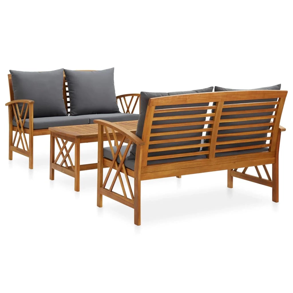 Set di mobili da giardino mobili da esterno set da 3 pezzi con cuscini legno massello di acacia 02_0015927
