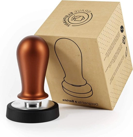 Tamper in acciaio inossidabile con tampermat - Stampa barista con 1587 kg di pressione di compressione - Tamper regolatore di pressione (58mm rame)