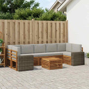 Set di divani da esterno 8 pz Naturale e Grigio Chiaro 3384157