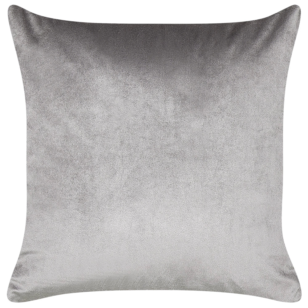 Set di 2 cuscini in cotone ricamati con motivo a pecorelle grigio 45 x 45 cm morbida imbottitura