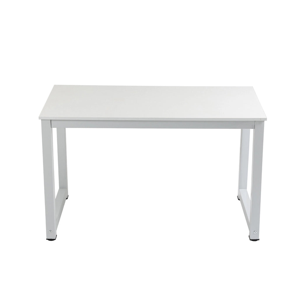 Scrivania da ufficio 120x60 cm in MDF e metallo bianco， tavolo moderno