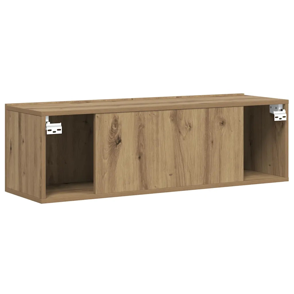 Mobile TV a Parete Rovere Artigianale 80x30x30 cm in Truciolato 856017