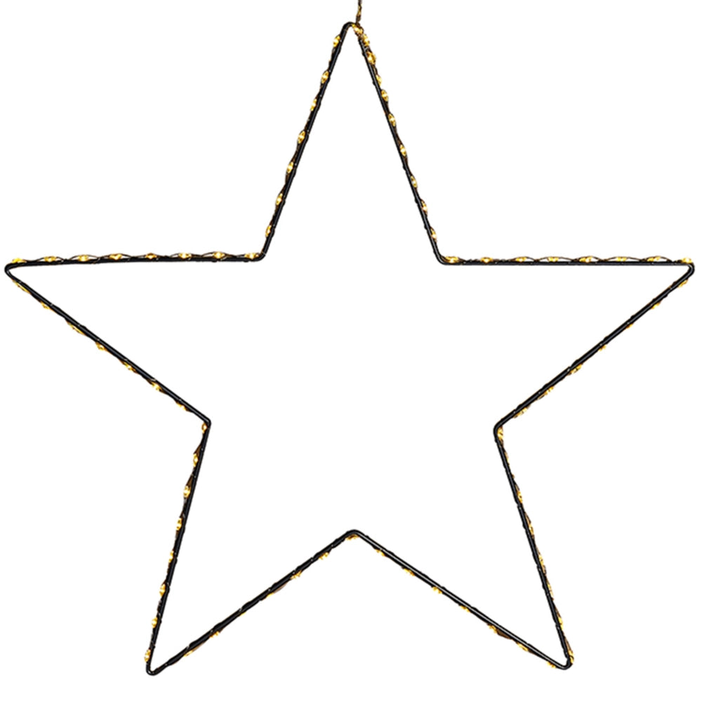 Set di 3 Stelle Natalizie Decorazione per Interno ed Esterno con Luci a LED Stella Bianca in Metallo