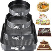 Set di 4 diverse forme per torte con superficie antiaderente - 16/20 cm rotondo e 22/26 cm quadrato
