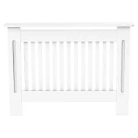 Copritermosifone a Doghe in MDF per Casa e Ufficio, 112x19x81 cm, Bianco