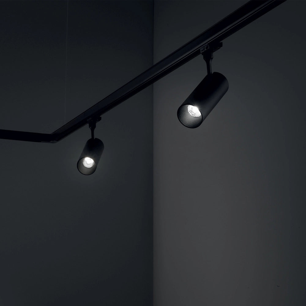 Proiettore Cilindrico Smile Alluminio Nero Led 20W 3000K Luce Calda Cri80 24°