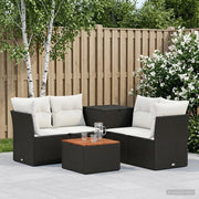Set di divani 6 pz Nero e Bianco Crema 3447344