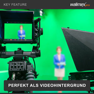 Sfondo fotografico in cartoncino verde croma 2,60x10 m, Backdrop foto antiriflesso e resistente, per studi fotografici