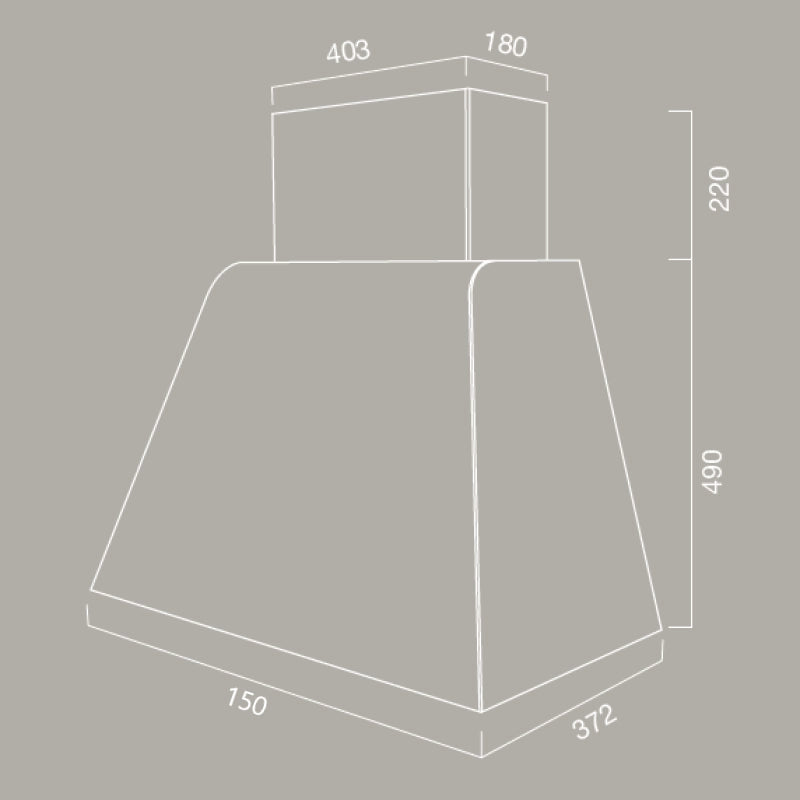 Cappa aspirante BRIO METAL in acciaio inox brunito cm 140