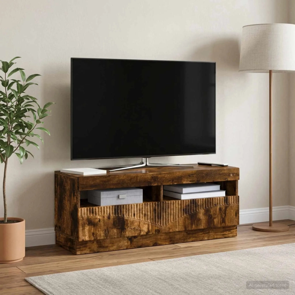 Mobile TV LED Rovere Fumo Legno ingegnerizzato 897430