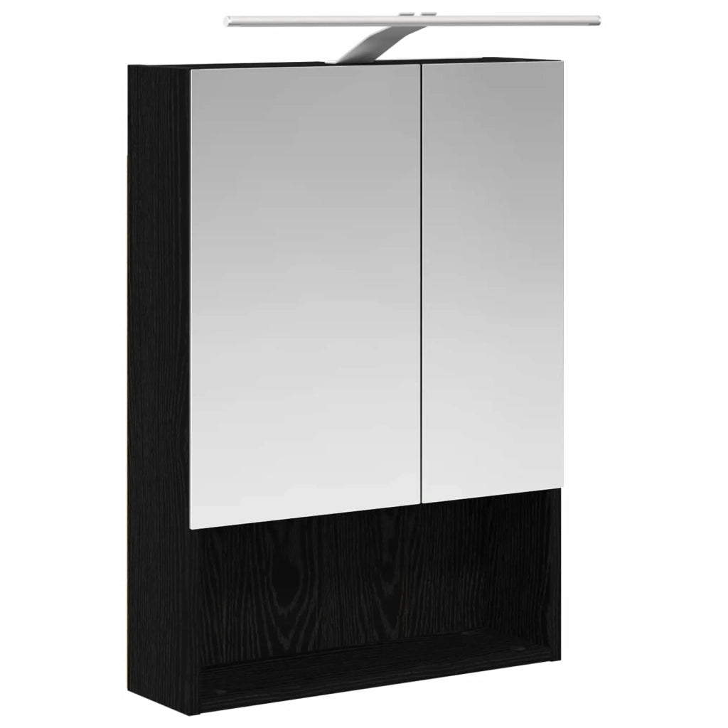 Mobiletto per specchio da bagno Rovere Nero 50 x 14,5 x 70 cm