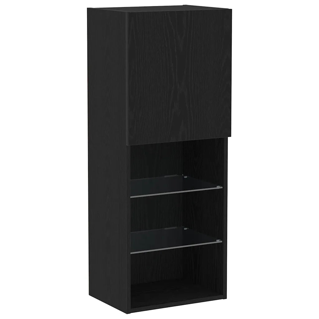 Set mobile TV | Armadietto TV | Mobile Porta TV Rovere Nero 40,5 x 30 x 102 cm Legno multistrato