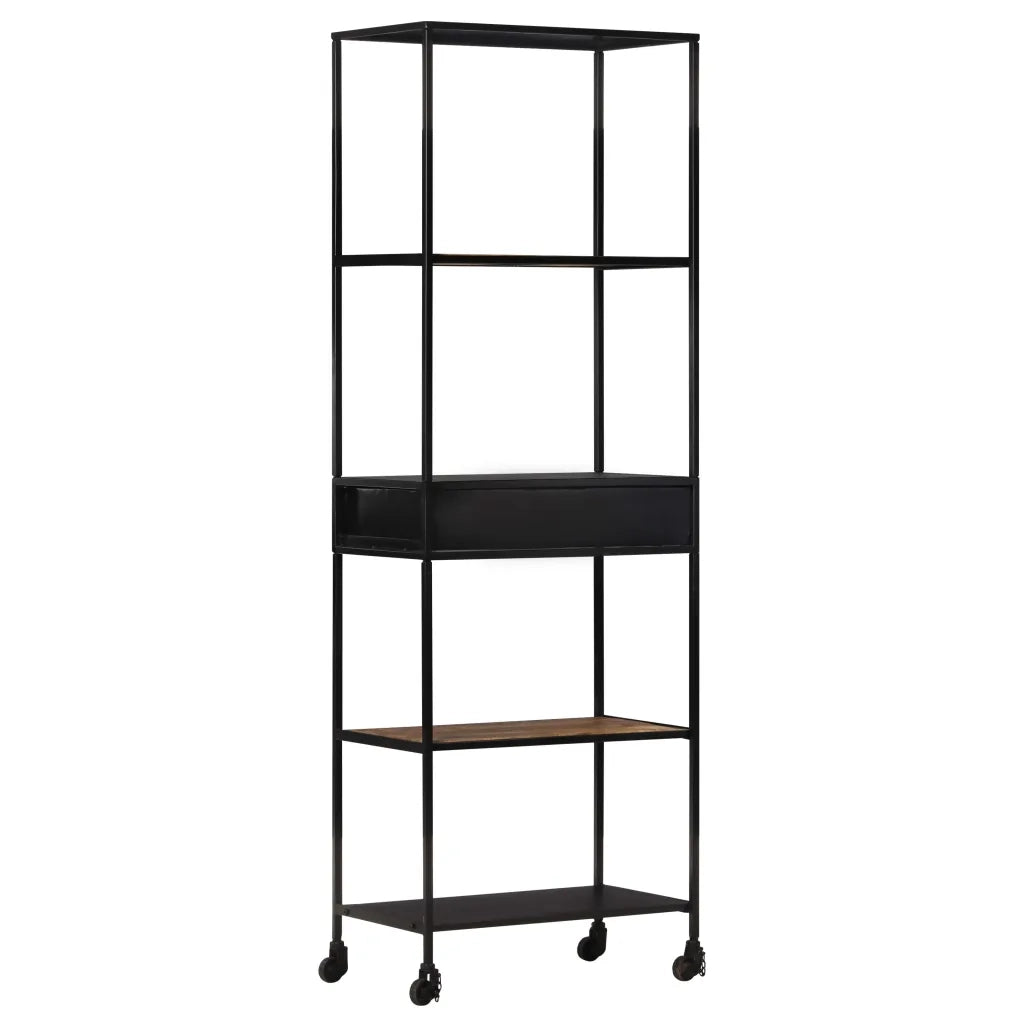 Libreria 60x35x180 cm in Legno di Mango Grezzo e Ferro cod mxl 19255
