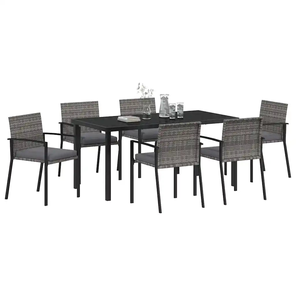 Set da Pranzo per Giardino 7 pcs Grigio 3379244