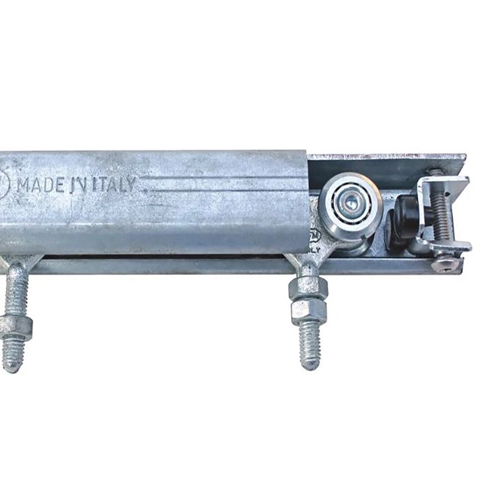 Ibfm art. 331 carrello in acciaio zincato con perno e 4 ruote da 24m per monorotaia 339p
