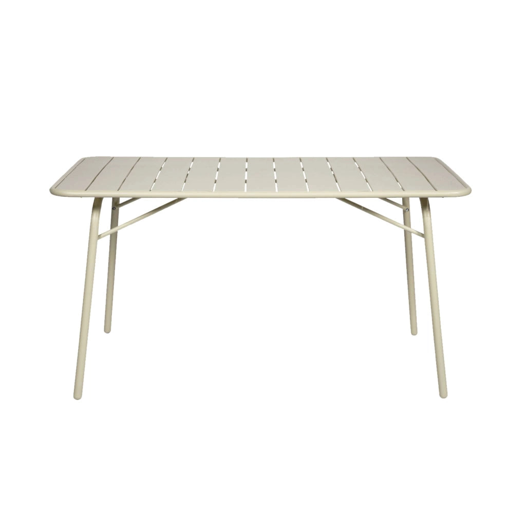 Tavolo da giardino pieghevole in metallo 6 posti, 140cm, beige