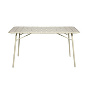 Tavolo da giardino pieghevole in metallo 6 posti, 140cm, beige