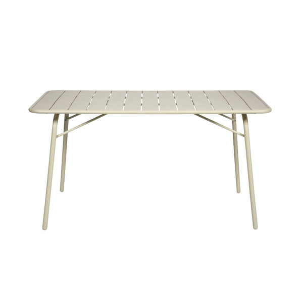 Tavolo da giardino pieghevole in metallo 6 posti, 140cm, beige