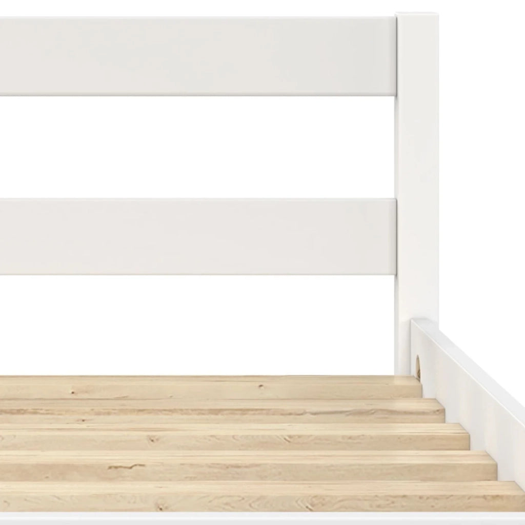 IDMarket - Letto singolo HARPER 90 x 190 cm con base in legno bianco