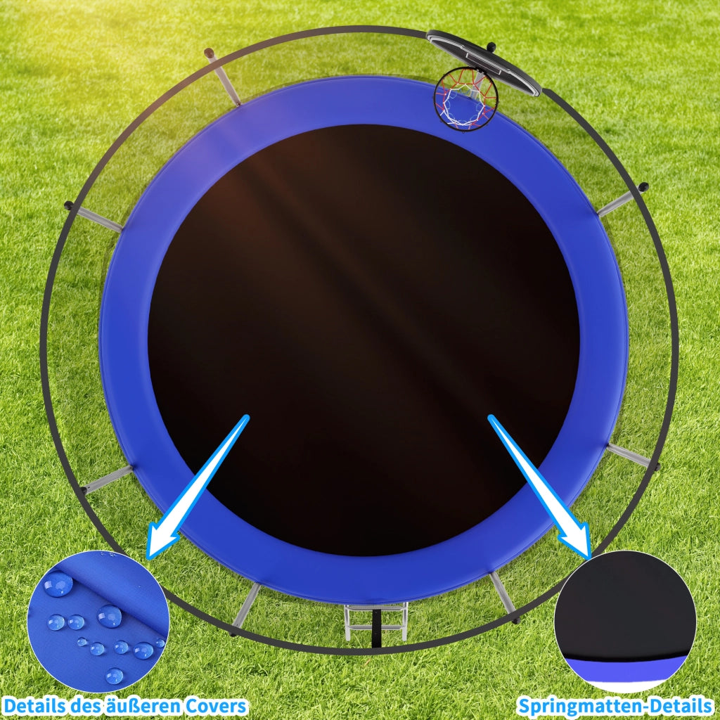 Trampolino da giardino 366 cm ¨C zephmum ¨C robusto per adulti e bambini