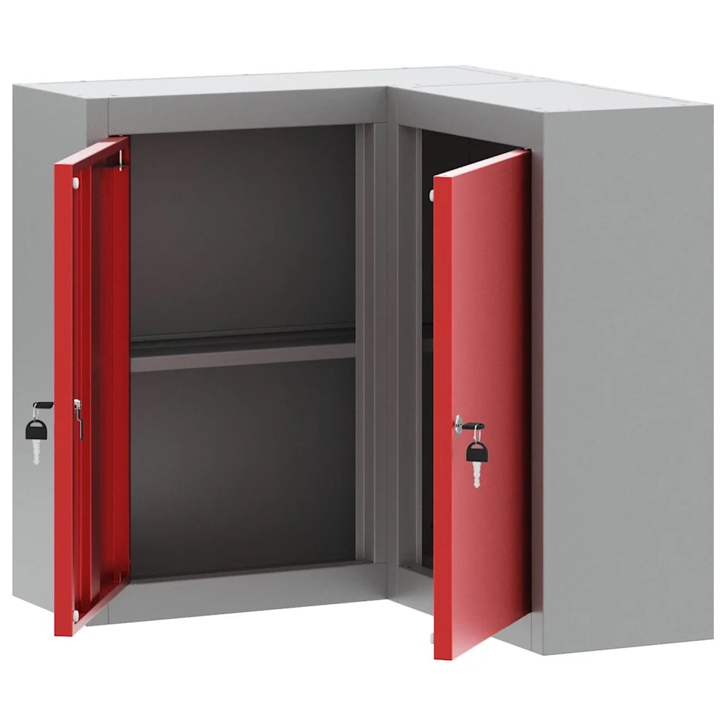Mobile per attrezzi con blocco Rosso e Grigio 55 x 55 x 55 cm CFW3555491