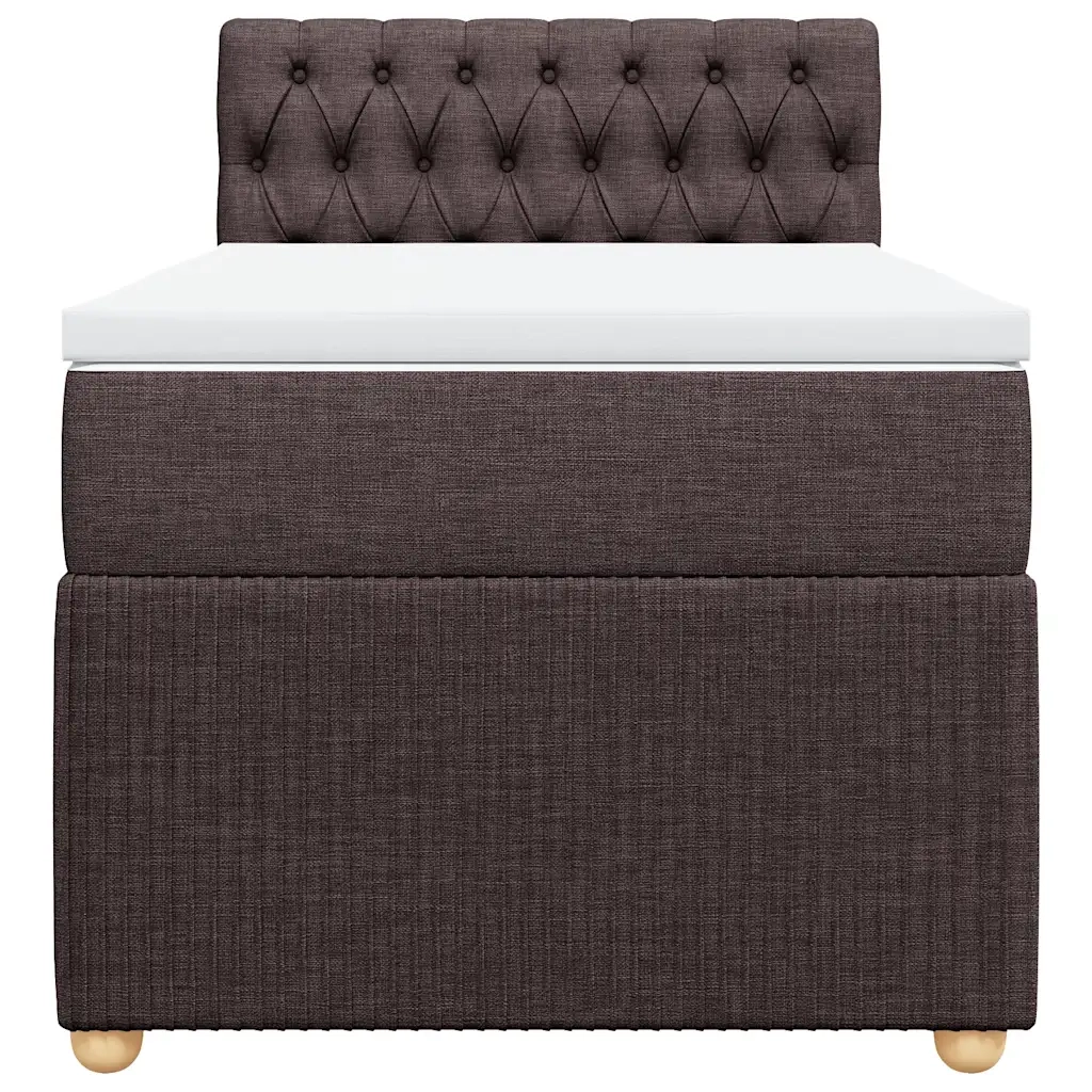 Giroletto a Molle con Materasso Marrone Scuro 90x190cm Tessuto