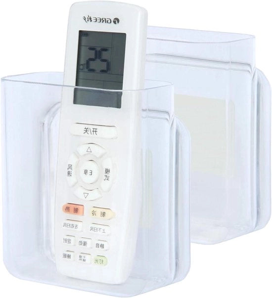 Supporto di fissaggio per parete con telecomando (lotto da 2) - Autoadesivo - Cassetto di stoccaggio per aria condizionata TV e installazione stereo - Cassettiere organizzatore