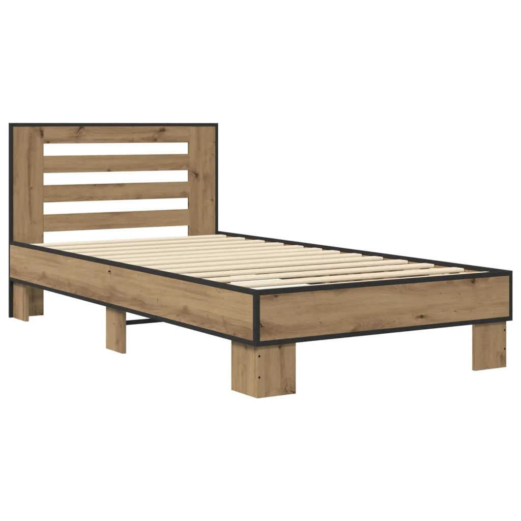 Struttura letto con testata Rovere Artigianale 80 x 200 cm