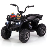 Atv per bambini elettrico quad 4 ruote 6v con avvio a pulsante, Atv per bambini con pneumatici tread e fari led Nero-Macchinine giocattoli