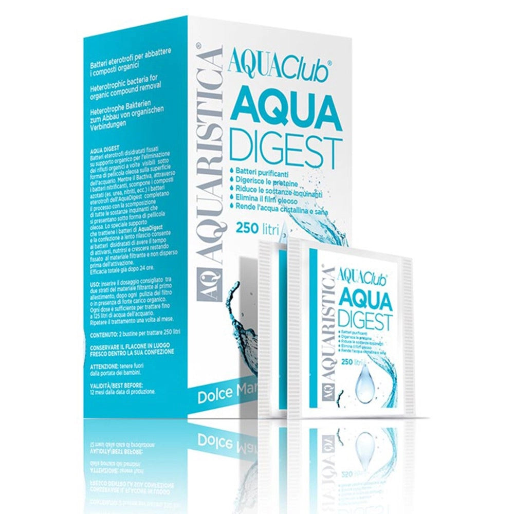 Aquaristica AquaDigest 2 Bustine - Attivatore Batterico per Acqua Dolce e Marina Formato: Per 250 L