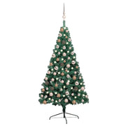 Set Albero Natale Artificiale a MetÃ  LED e Palline Verde 120cm  cod mxl 17100