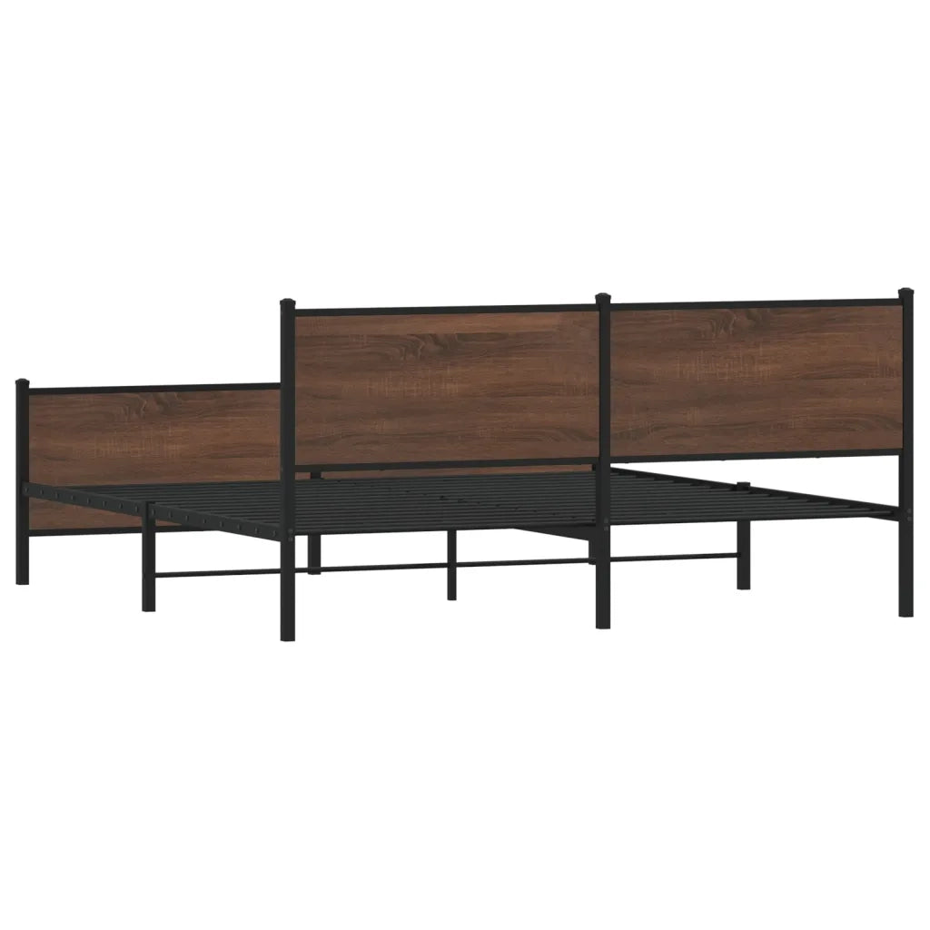 Giroletto senza Materaso in Metallo Rovere Marrone 183x213 cm