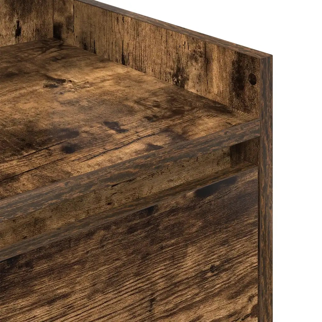 Comodini con 2 Cassetti 2 pz Rovere Fumo 38x34x80 cm