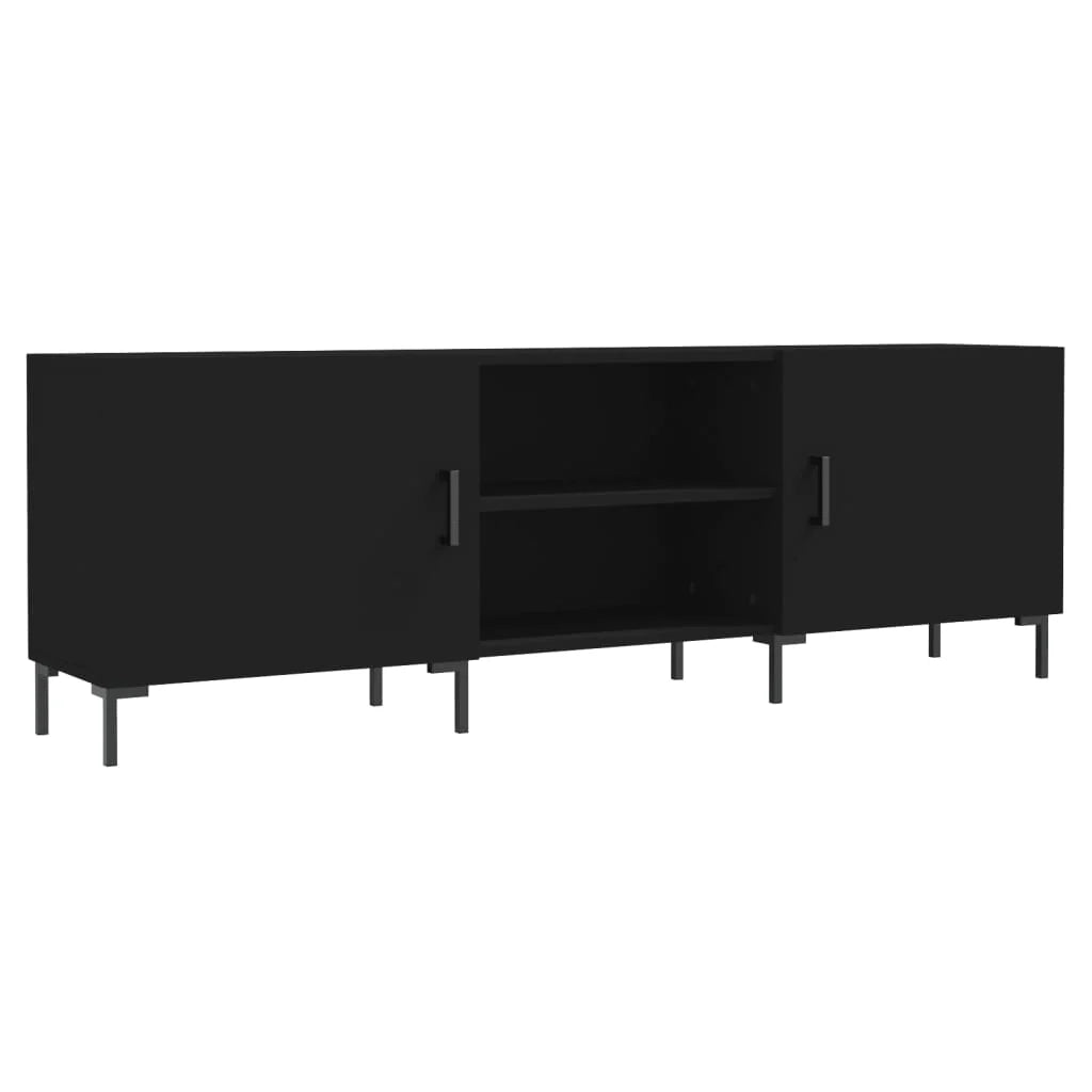 Mobile TV multimediale scaffale TV mobile TV sala da pranzo soggiorno camera da letto 150 x 30 x 50 cm legno ingegnerizzato nero 02_0026005