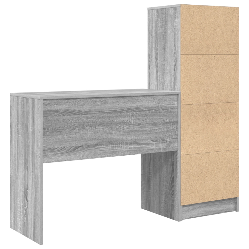 Scrivania con Storage Grigio Sonoma Legno Ingegnerizzato
