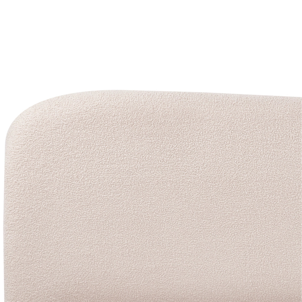 Letto matrimoniale con contenitore 140 x 200 cm bouclé beige chiaro stile minimalista