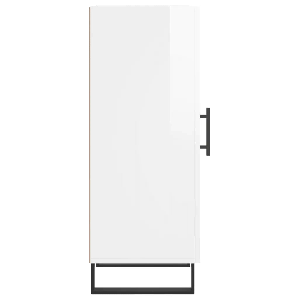 Credenza Bianco Lucido 34,5x34x90 cm in Legno Multistrato 828566