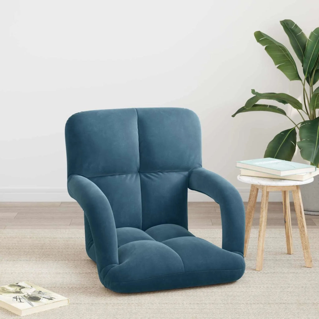 Sedia a pavimento regolabile Blu Velluto