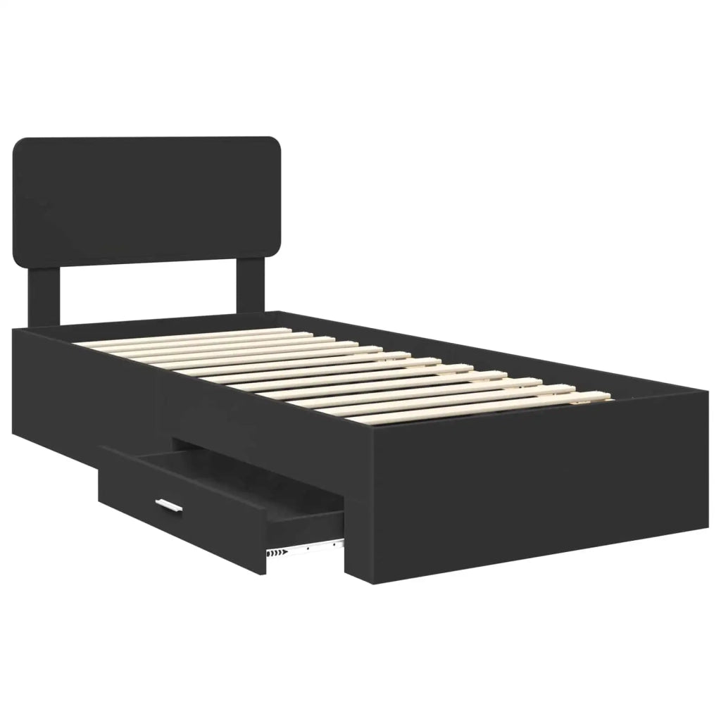 Struttura del letto Nero 75 x 190 cm Legno multistrato