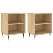 Set di 2 Comodini | Armadio da Notte | Mobiletto da notte Rovere Sonoma 40x30x50 cm in Legno Multistrato