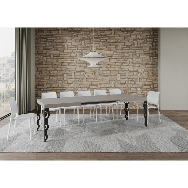 Tavolo allungabile 160/244x80 cm Karamay telaio Antracite - Cashmere