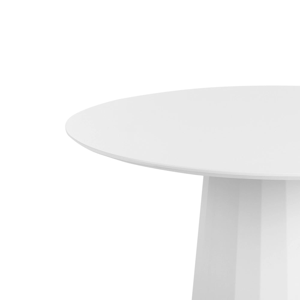 Tavolo da pranzo Bianco MDF Struttura in acciaio ø 100 cm Rotondo Moderno Scandinavo