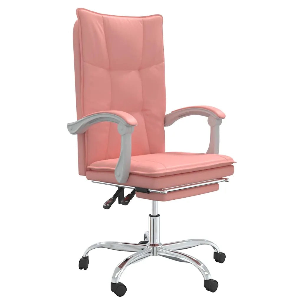 Sedia per studi-Poltrona da Ufficio Reclinabile Rosa in Similpelle 112666