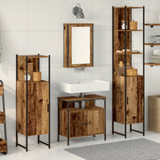 Set di Mobili da Bagno in 4 Pezzi Legno Invecchiato