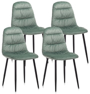 Set 4 Sedie 44x40x90 cm in Velluto Acquamarina