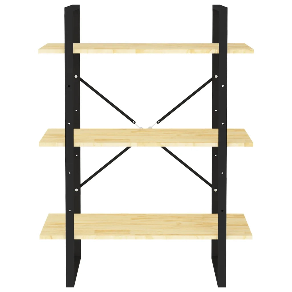 Libreria a 3 Ripiani-Scaffale per Libri-Mobile di Stoccaggio 80x30x105 cm in Legno Massello di Pino