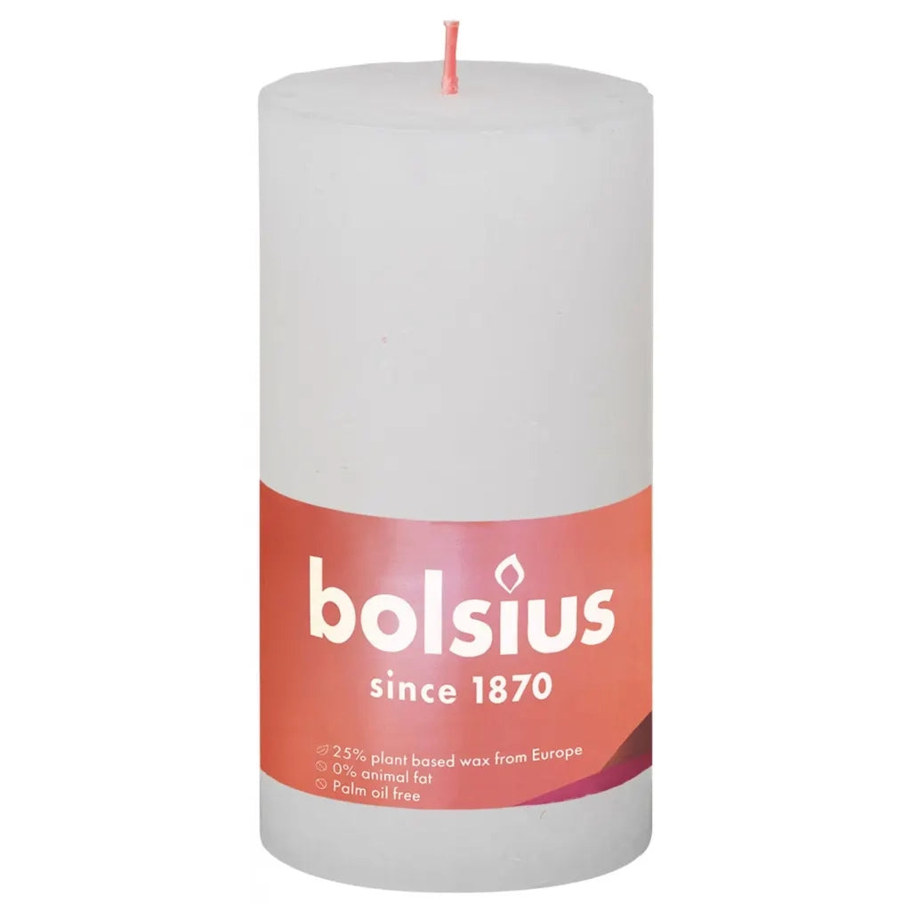 Bolsius Candele Rustiche a Colonna Shine 4 pz 130x68 mm Bianco Nuvolacod mxl 95975